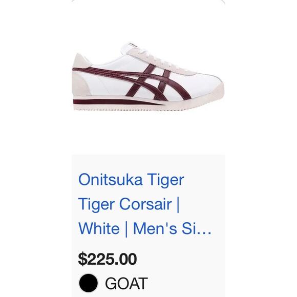 Onitsuka Tiger Tiger Corsair \'White\' Size 9✨ main image 7